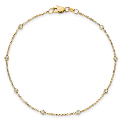 True Origin 14K Yellow Gold 1/5 carat Lab Grown Diamond VS+ F+ Complete 9 Station 9 in Bracelet