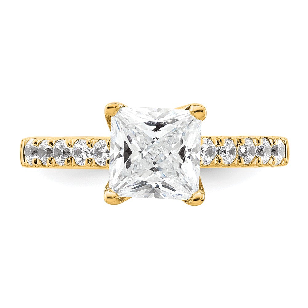 True Origin 14K Yellow Gold 3/8 carat Lab Grown Diamond VS+ F+ Semi-Mount Princess Engagement Ring