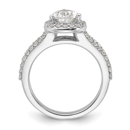 True Origin 14K White Gold 5/8 carat Lab Grown Diamond VS+ F+ Semi-Mount Pear Halo Engagement Ring