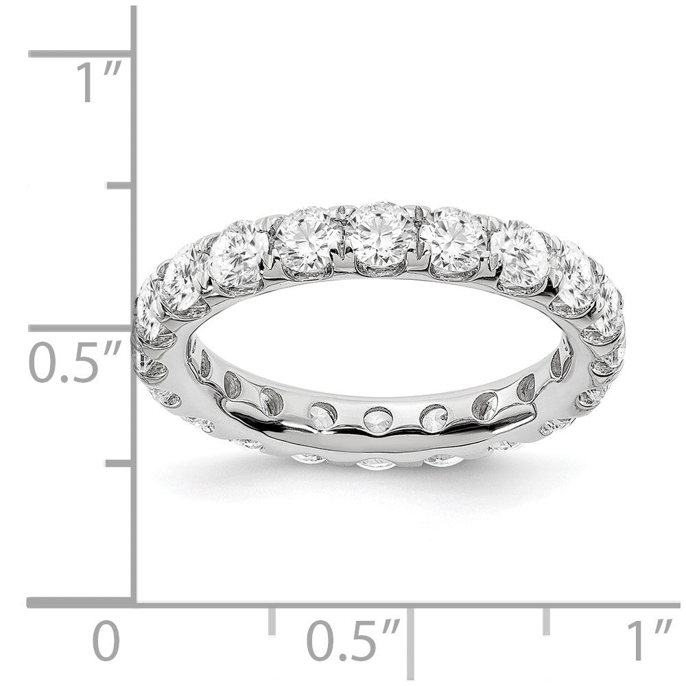 True Origin 14K White Gold 3 carat Lab Grown Diamond VS+ F+ Size 7.5 Complete Eternity Wedding Band Ring
