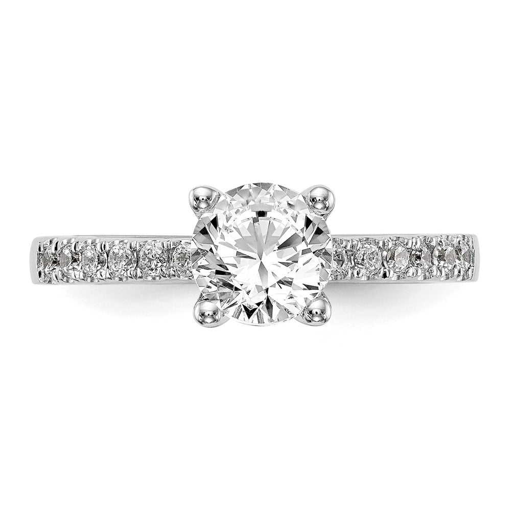 True Origin 14K White Gold 1/3 carat Lab Grown Diamond VS+ F+ Semi-Mount Round Engagement Ring