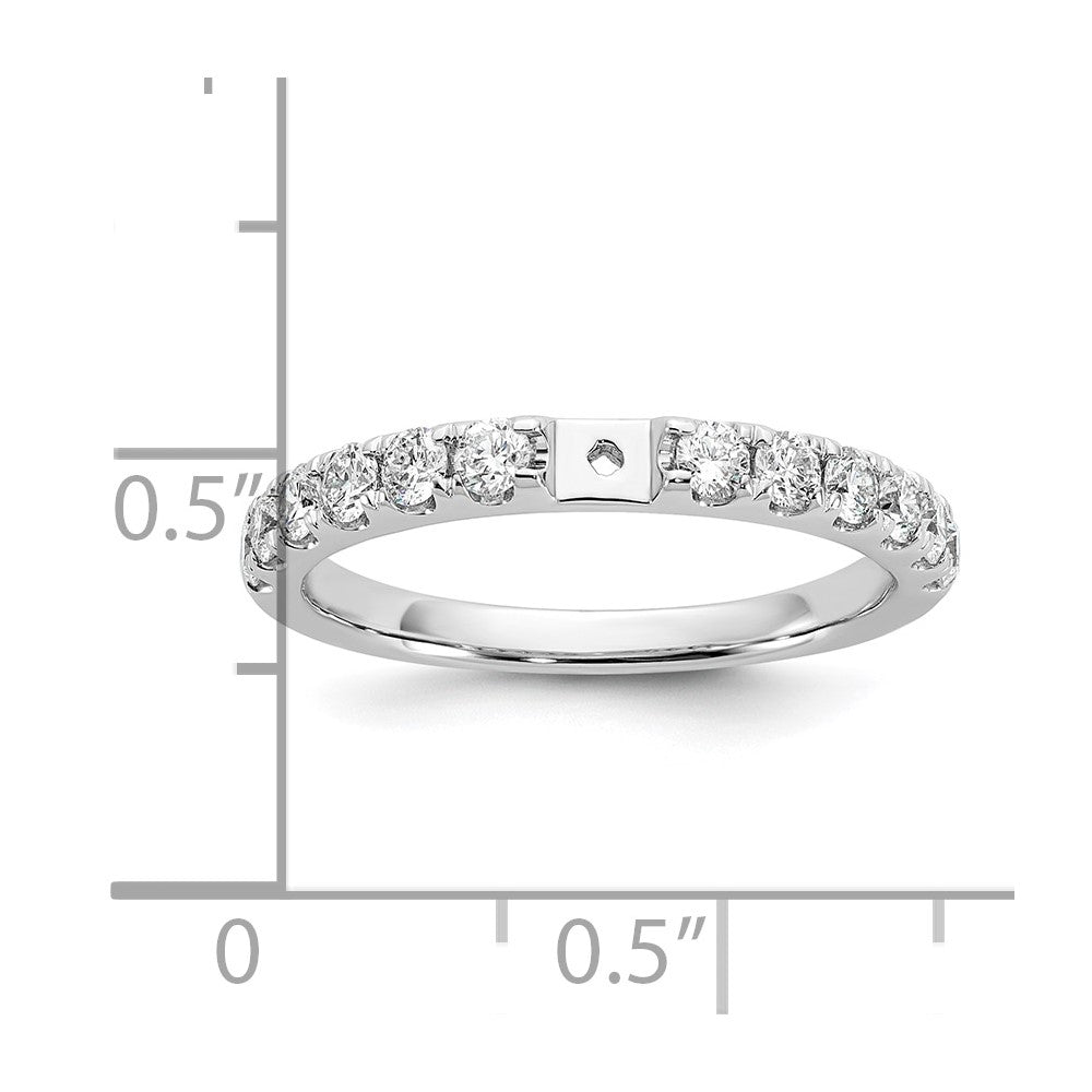 True Origin 14K White Gold 5/8 carat Lab Grown Diamond VS+ F+ Semi-Mount Peg Set Engagement Ring