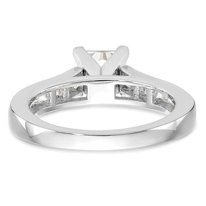 14K White Gold Peg Set 1/3 carat Channel-set Diamond Semi-mount Engagement Ring