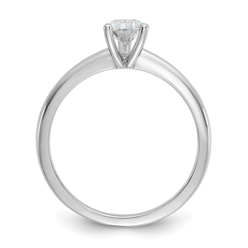 14K White Gold 3/4 carat Certified Lab Grown Diamond VS+ F+ Pear Solitaire Complete Engagement Ring