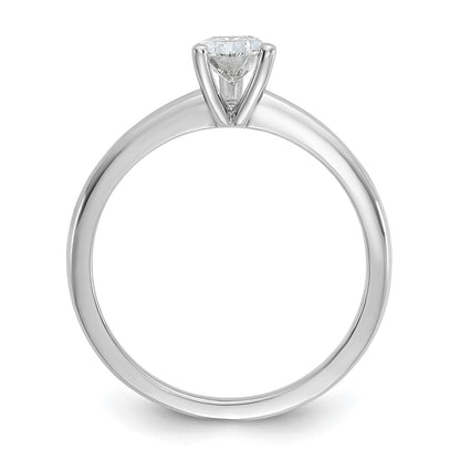 14K White Gold 3/4 carat Certified Lab Grown Diamond VS+ F+ Pear Solitaire Complete Engagement Ring