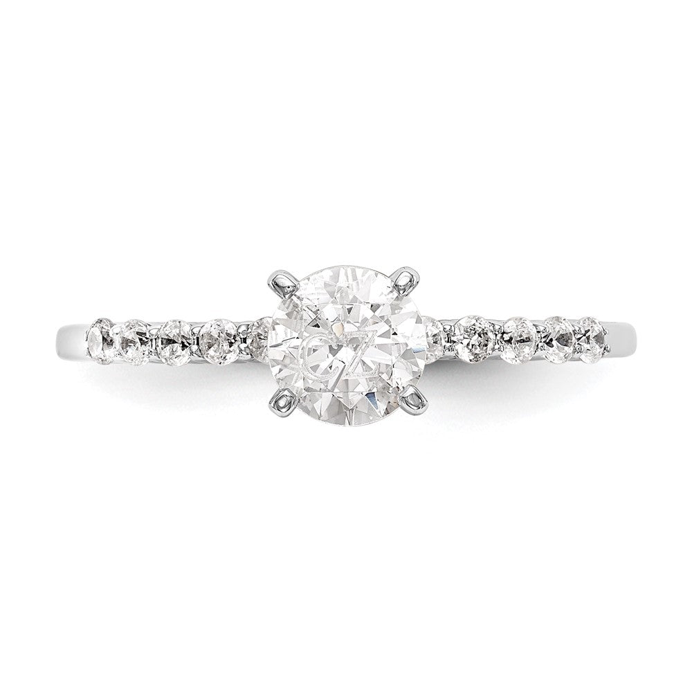 14K White Gold Peg Set 1/4 carat Diamond Semi-mount Engagement Ring