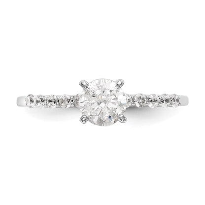 14K White Gold Peg Set 1/4 carat Diamond Semi-mount Engagement Ring