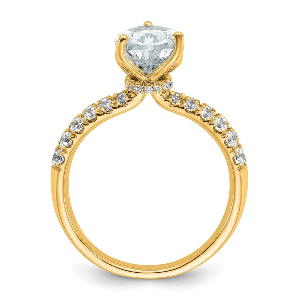 True Origin 14K Yellow Gold 2 5/8 carat Lab Grown Diamond VS+ F+ Complete Pear Engagement Ring