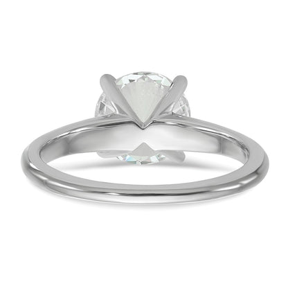 14K White Gold 2 carat Lab Grown Diamond VS+ F+ Round Complete Solitaire Engagement Ring
