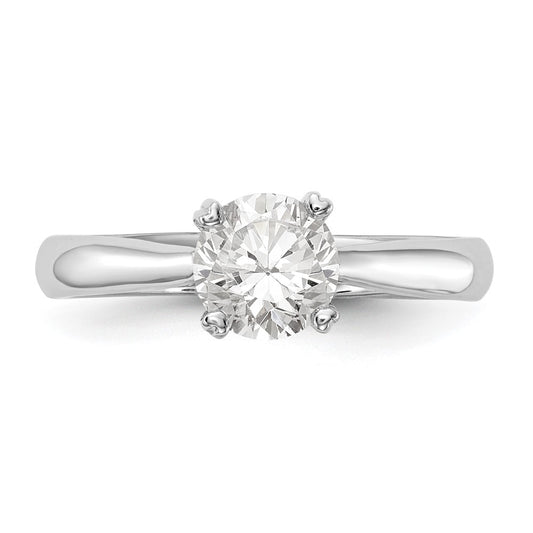 True Origin 14K White Gold 1/4 carat Certified Complete Lab Grown Diamond VS+ F+ Round Solitaire Engagement Ring