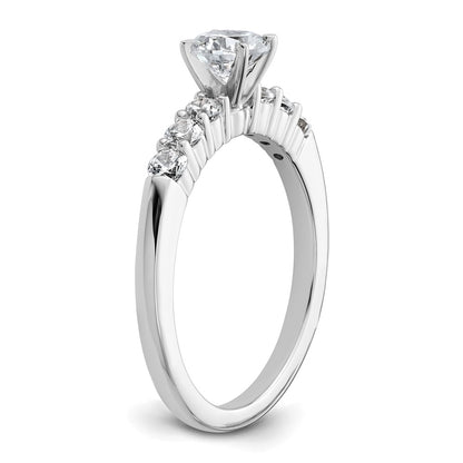 14K White Gold Peg Set 3/8 carat Diamond Semi-mount Engagement Ring