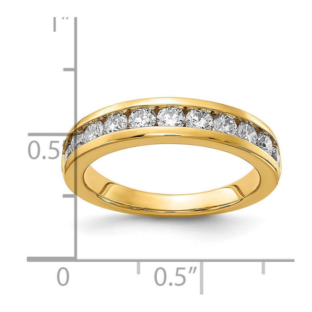 14K Yellow Gold 1 carat Lab Grown Diamond VS+ F+ Complete Channel Set Wedding Band Ring