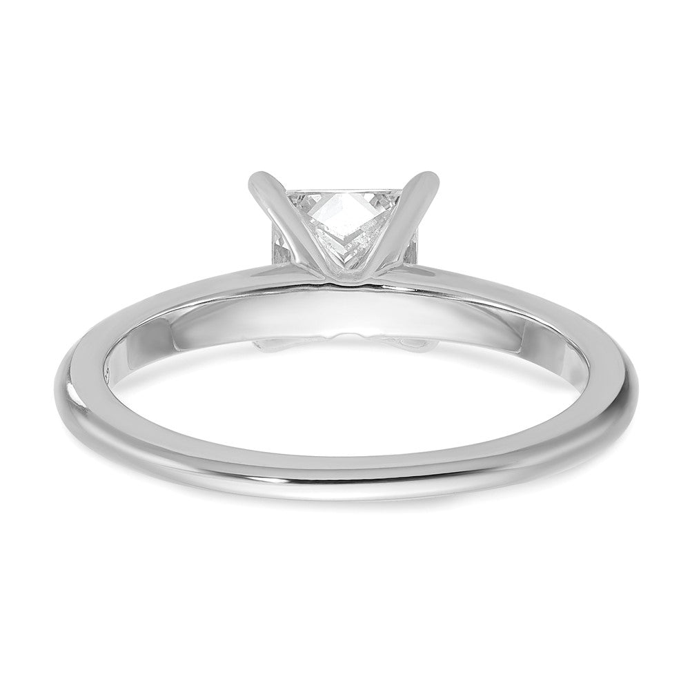 14K White Gold 1 carat Lab Grown Diamond VS+ F+ Princess Complete Solitaire Engagement Ring