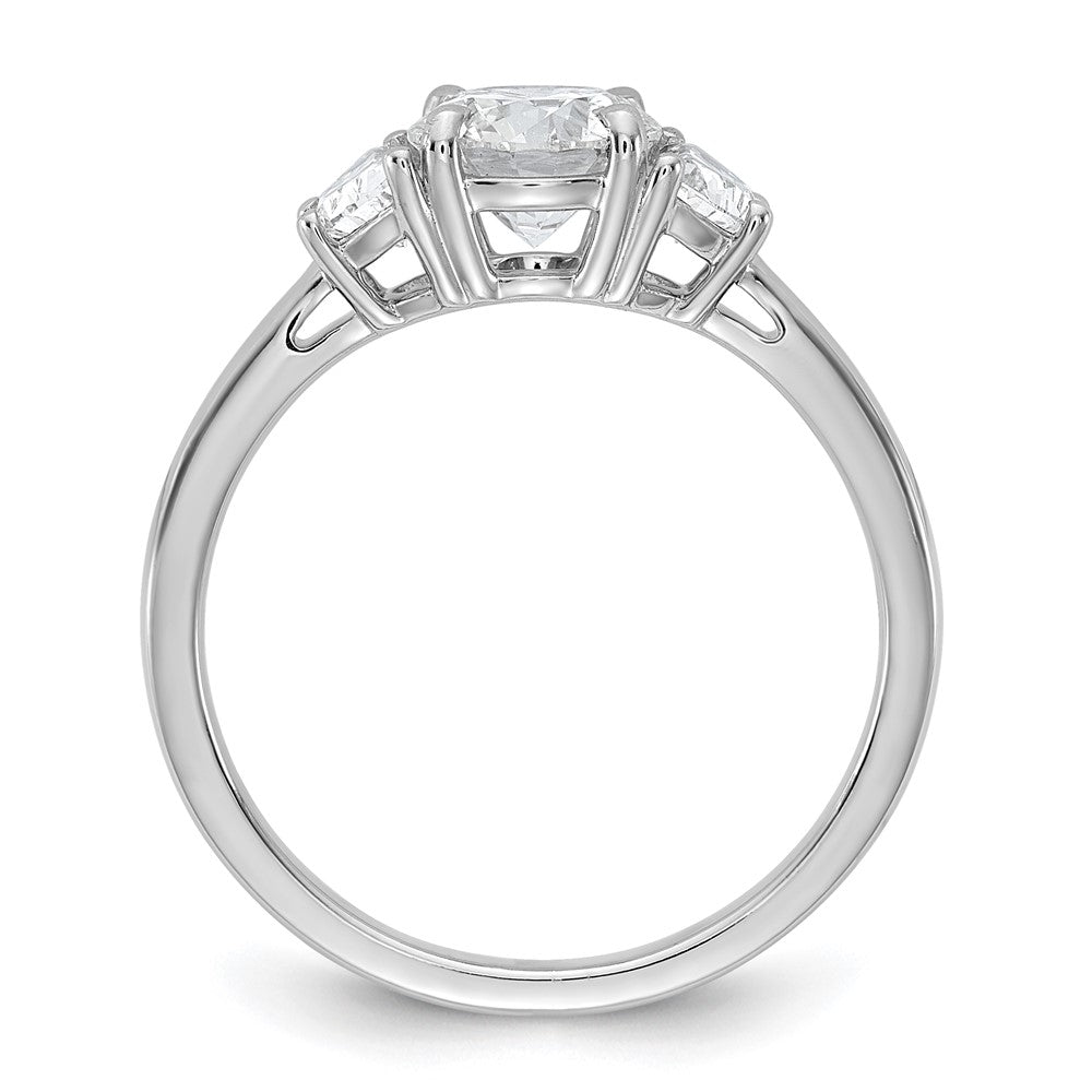 14K White Gold 1 3/8 carat Certified Lab Grown Diamond VS+F+ Round Complete Three Stone Engagement Ring