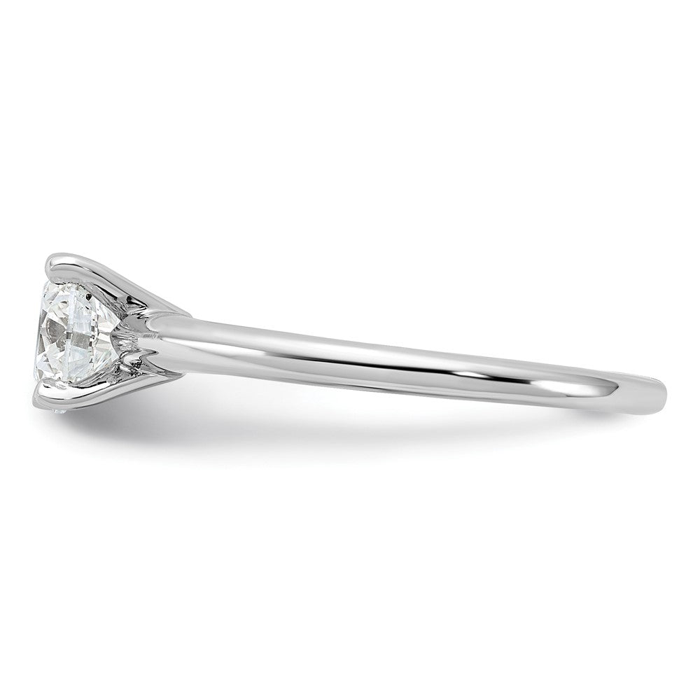 14K White Gold 1 carat Lab Grown Diamond VS+ F+ Round Complete Solitaire Engagement Ring