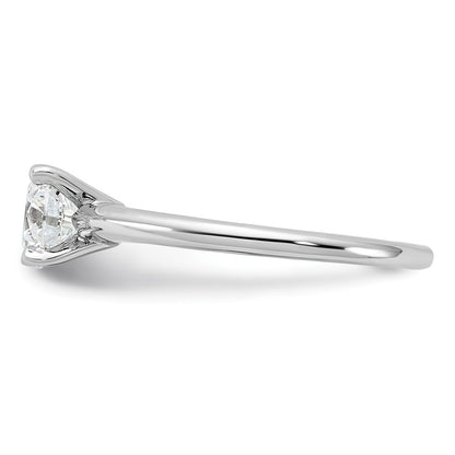 14K White Gold 1 carat Lab Grown Diamond VS+ F+ Round Complete Solitaire Engagement Ring