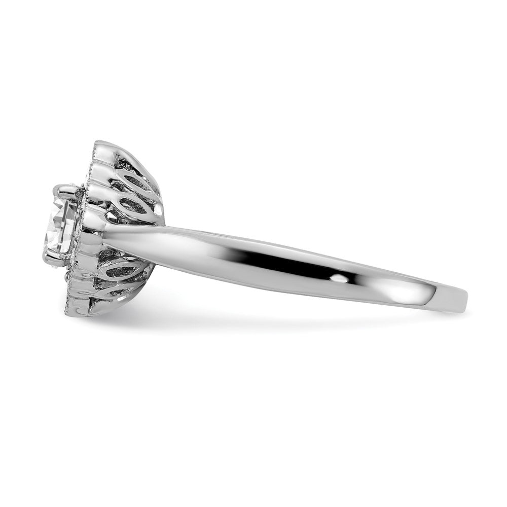 True Origin 14K White Gold 1/4 carat Lab Grown Diamond VS+ F+ Semi-Mount Round Halo Engagement Ring