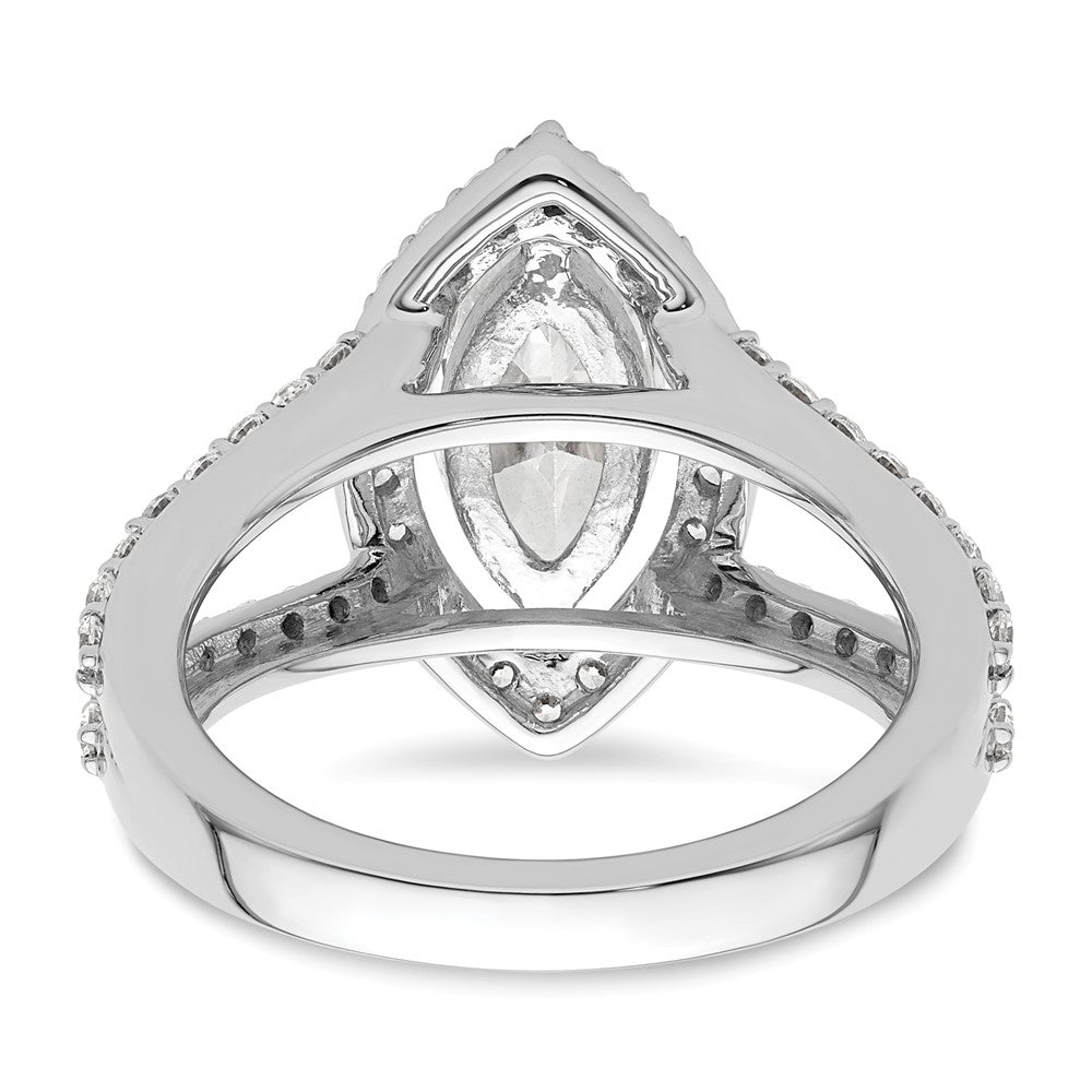 14K White Gold Halo Plus (Holds 2 carat (12x6mm) Marquise Center) 1 carat Diamond Semi-Mount Engagement Ring