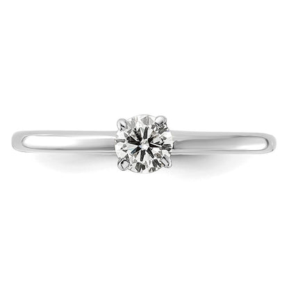 14K White Gold 1/3 carat Certified Lab Grown Diamond VS+ F+ Round Complete Solitaire Engagement Ring