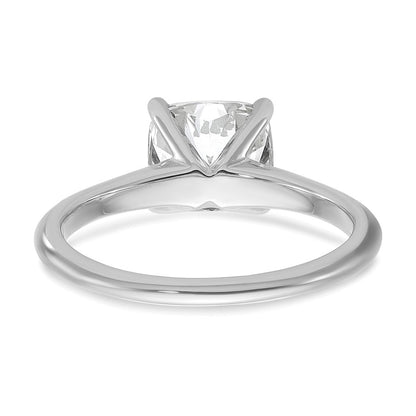 14K White Gold 2 carat Certified Lab Grown Diamond VS/SI+ G+ Cushion Complete Solitaire Engagement Ring