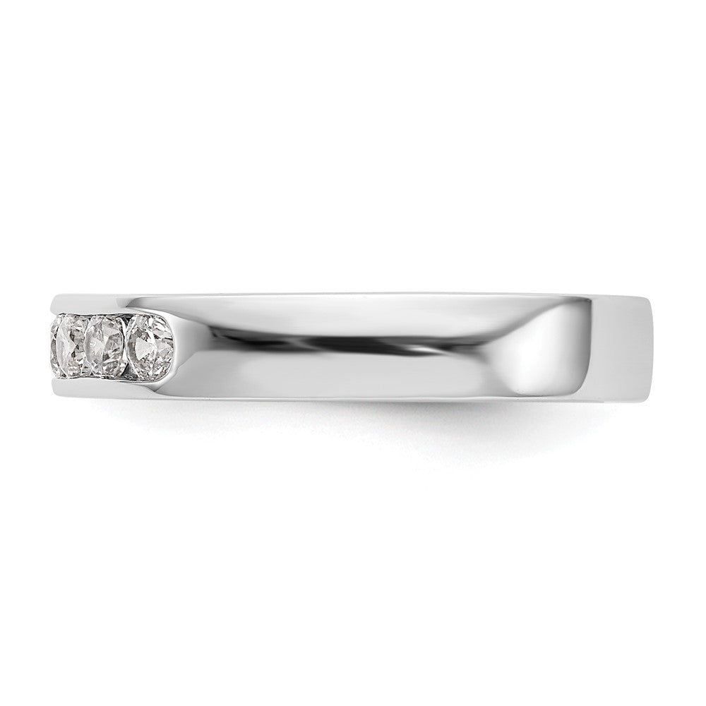 14K White Gold TRUE ORIGIN Lab Grown Diamond VS+, F+ 5-Stone Channel Wedding Band Ring
