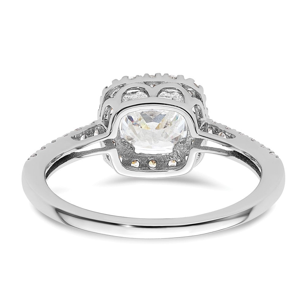 14K White Gold Halo Plus (Holds 1.75 carat (7.00mm) Cushion Center) 3/8 carat Diamond Semi-Mount Engagement Ring