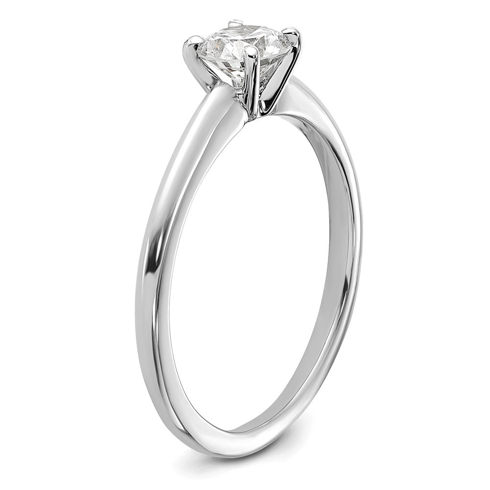 14K White Gold 1/2 carat Lab Grown Diamond VS+ F+ Round Complete Solitaire Engagement Ring