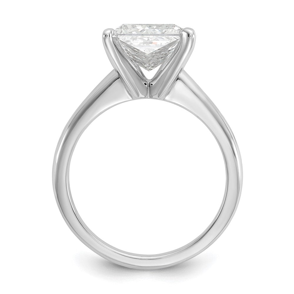 14K White Gold 3 carat Lab Grown Diamond VS+ F+ Oval Complete Solitaire Engagement Ring