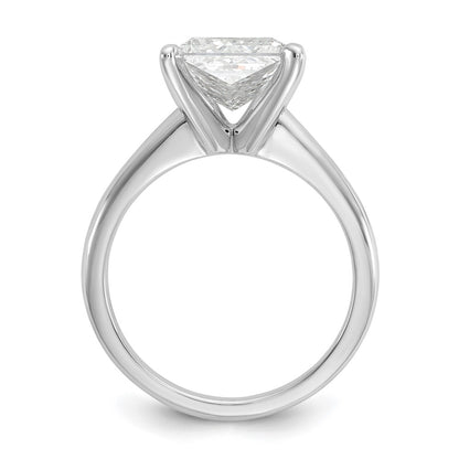 14K White Gold 3 carat Lab Grown Diamond VS+ F+ Oval Complete Solitaire Engagement Ring