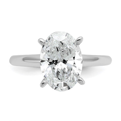 14K White Gold 3 carat Certified Lab Grown Diamond VS+ F+ Oval Complete Solitaire Engagement Ring