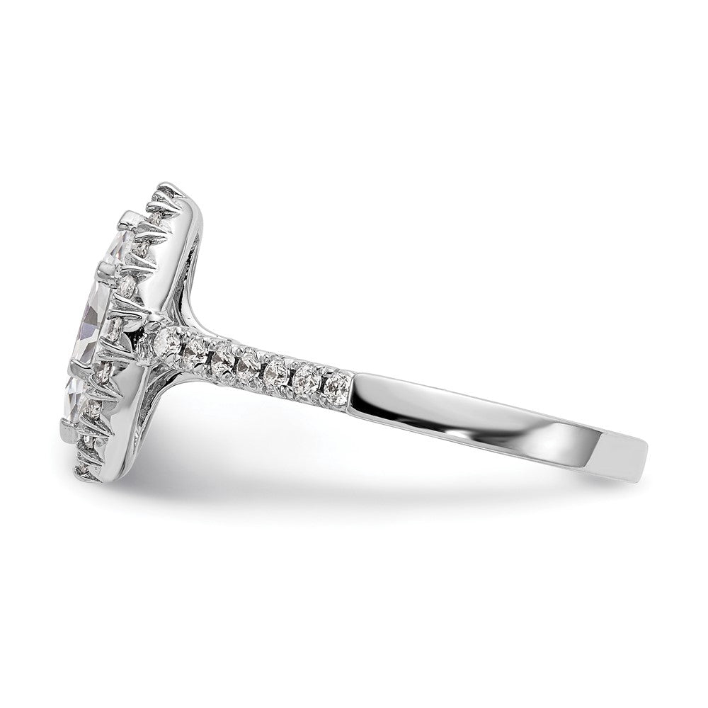 True Origin 14K White Gold 1/2 carat Lab Grown Diamond VS+ F+ Semi-Mount Marquise Halo Engagement Ring