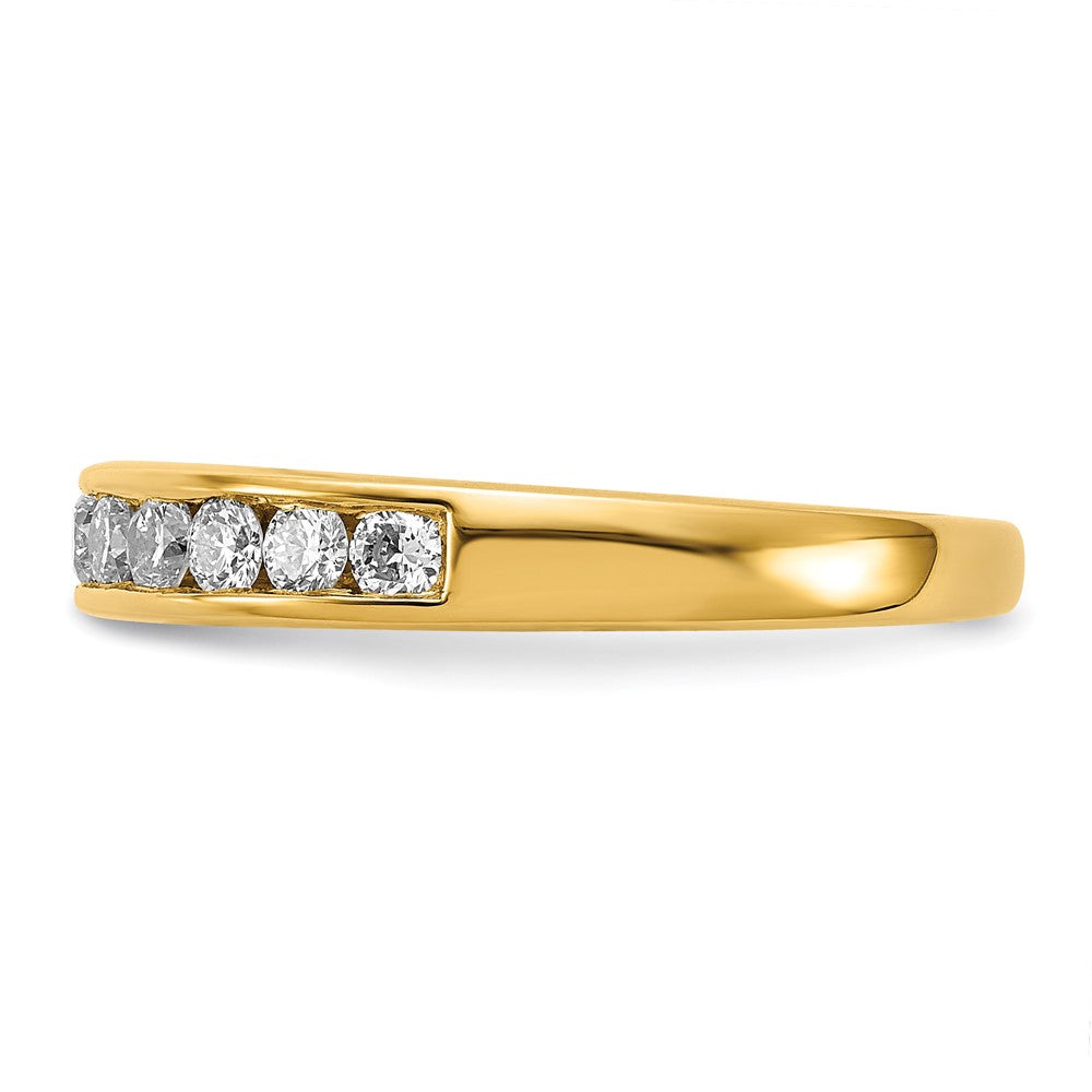 14K Yellow Gold 1/5 carat Lab Grown Diamond VS+ F+ Complete Channel Set Wedding Band Ring