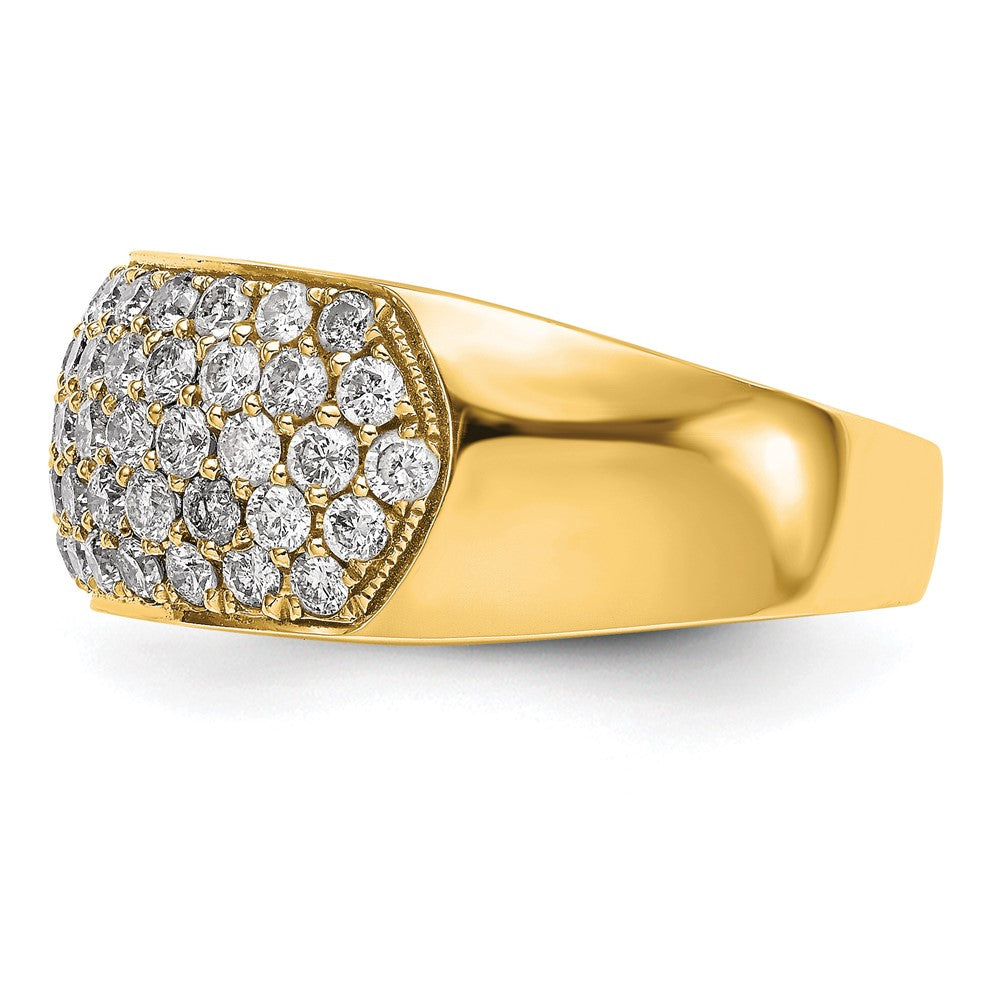 True Origin 14K Yellow Gold 1 5/8 carat Lab Grown Diamond VS+ F+ Complete Wedding Band Ring