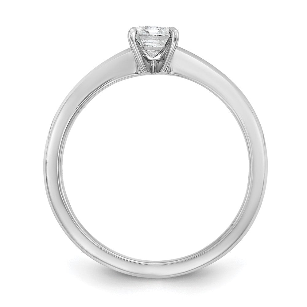 14K White Gold 3/4 carat Certified Lab Grown Diamond VS+ F+ Emerald Solitaire Complete Engagement Ring