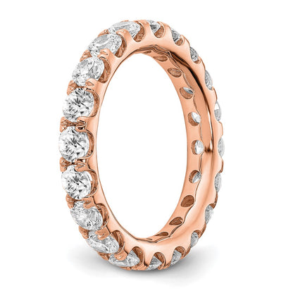True Origin 14K Rose Gold 3 carat Lab Grown Diamond VS+ F+ Size 8 Complete Eternity Wedding Band Ring