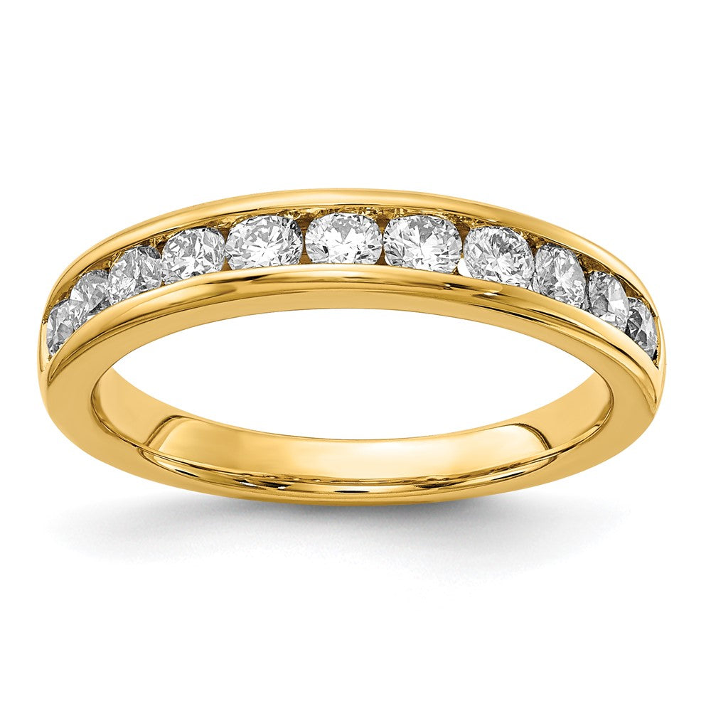 14K Yellow Gold 3/4 carat Lab Grown Diamond VS+ F+ Complete Channel Set Wedding Band Ring