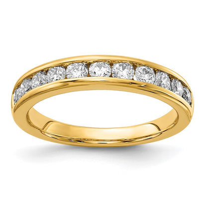 14K Yellow Gold 3/4 carat Lab Grown Diamond VS+ F+ Complete Channel Set Wedding Band Ring