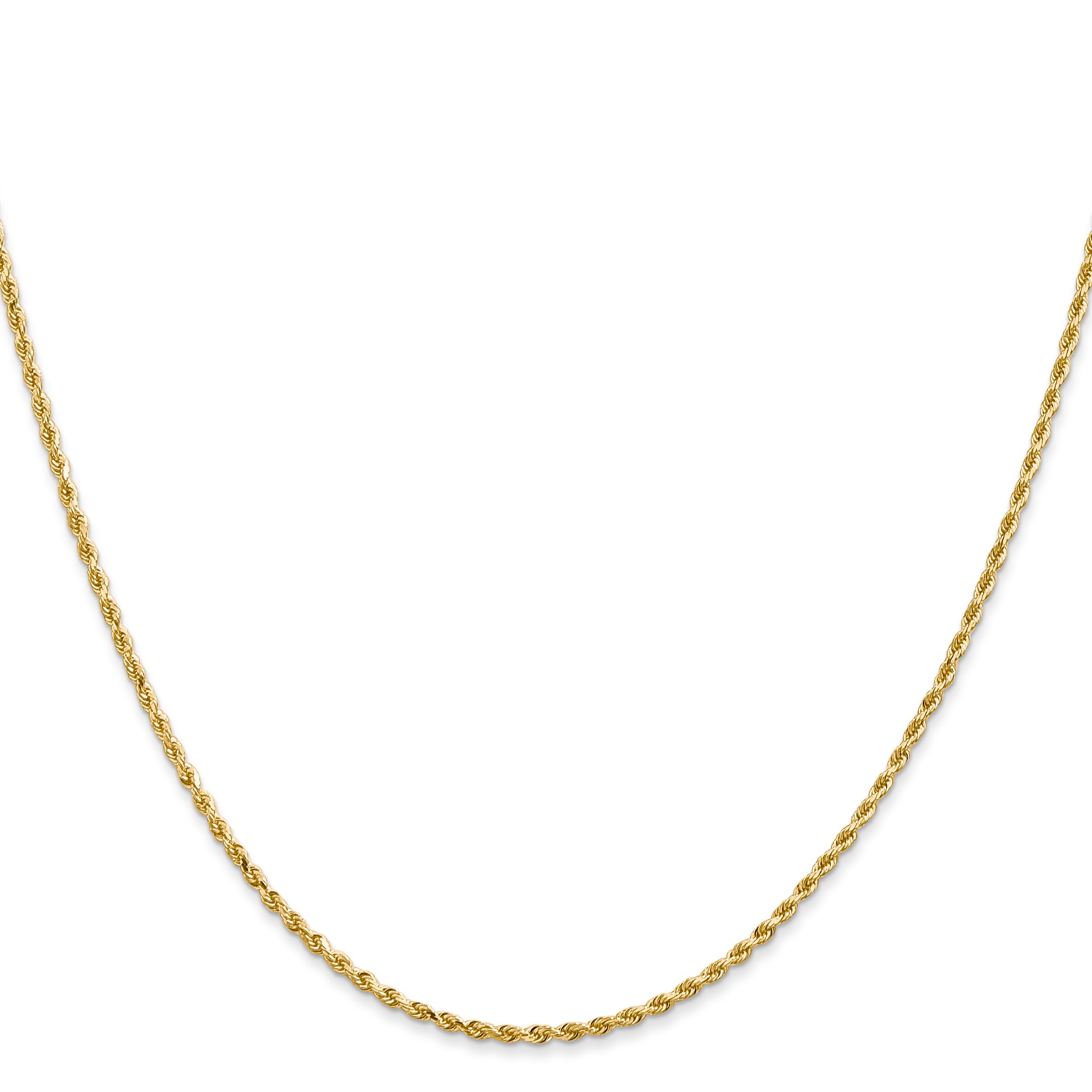 3 Inch 14K Yellow Gold 1.5mm Diamond Cut Rope Chain Necklace