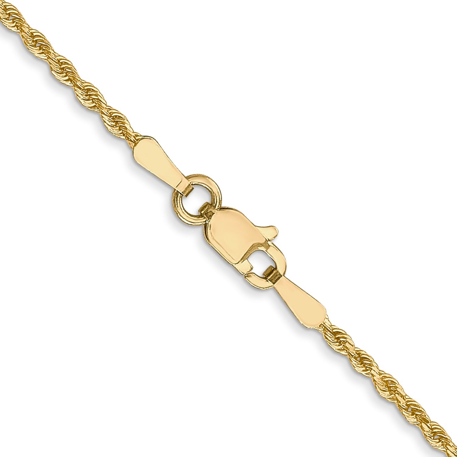 24 Inch 14K Yellow Gold 1.5mm Diamond Cut Rope Chain Necklace