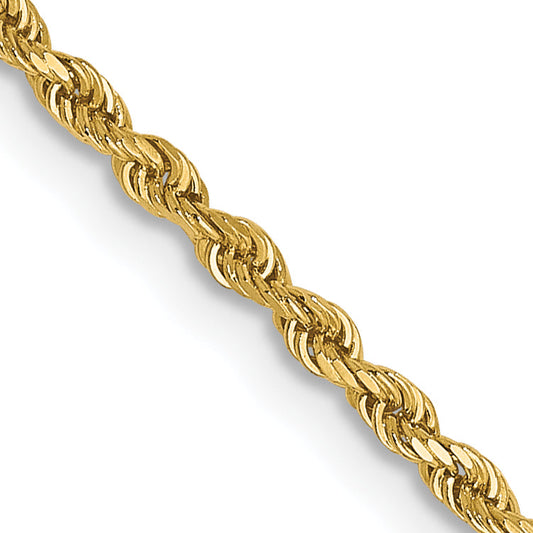 18 Inch 14K 1.5mm Diamond-Cut Rope Chain Necklace