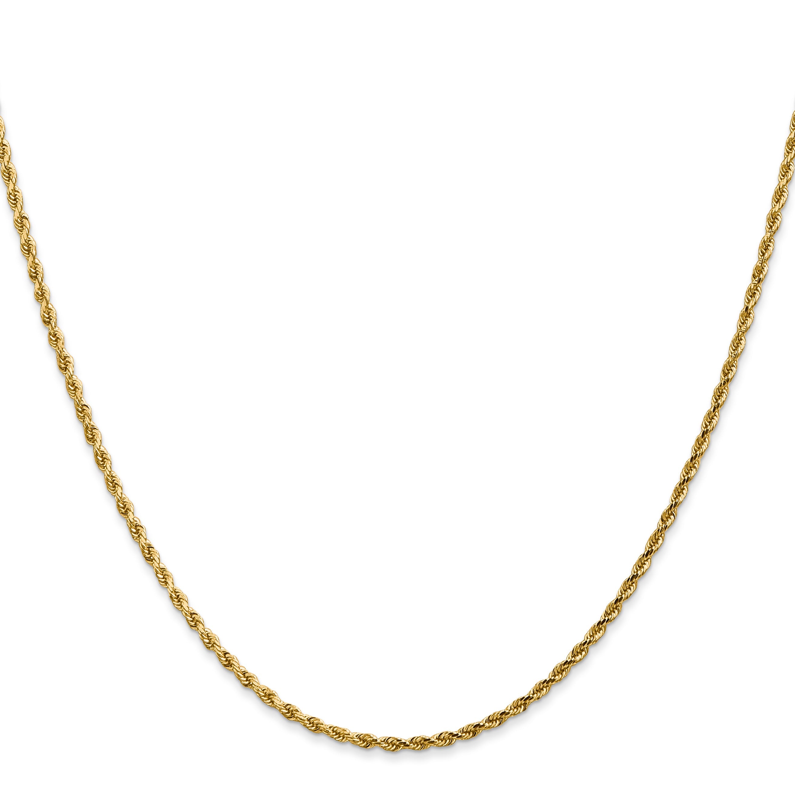18 Inch 14K 1.75mm Diamond-Cut Rope Chain Necklace