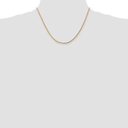18 Inch 14K 1.75mm Diamond-Cut Rope Chain Necklace