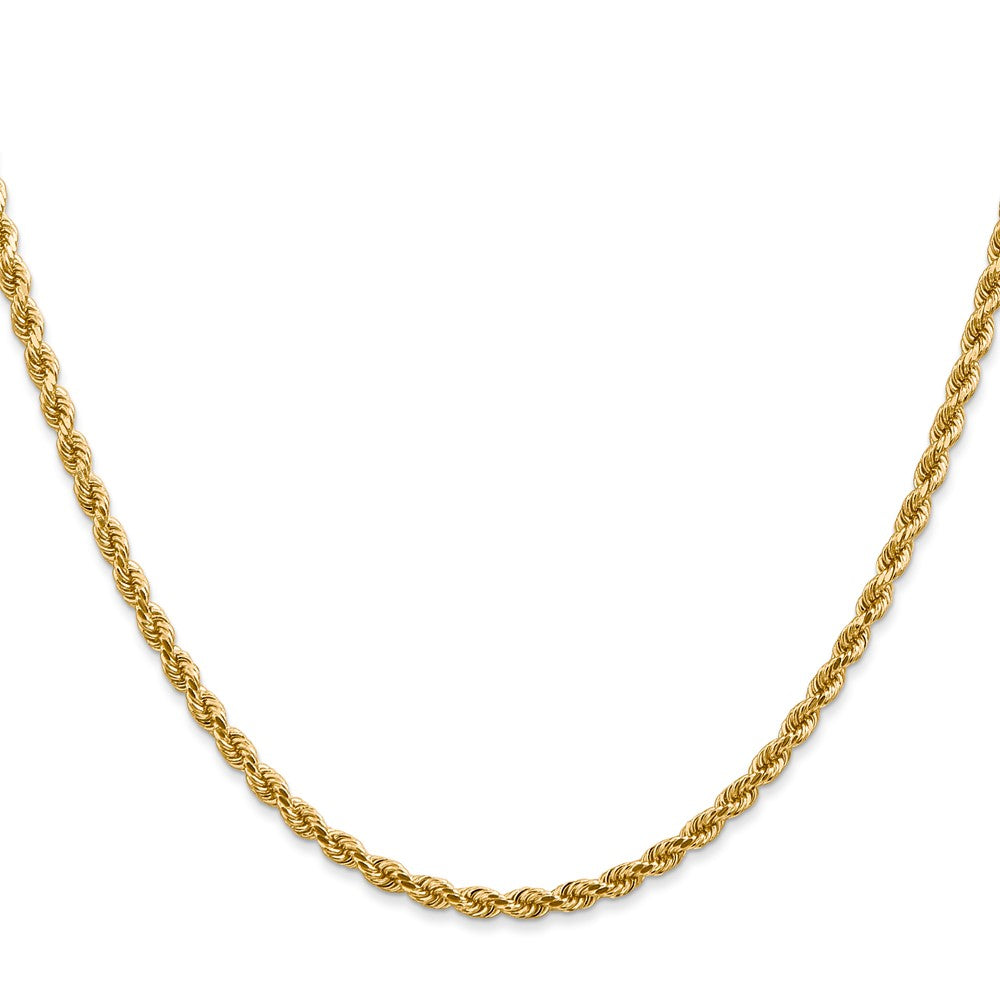 26 Inch 14K Yellow Gold 2.75mm Diamond Cut Rope Chain Necklace