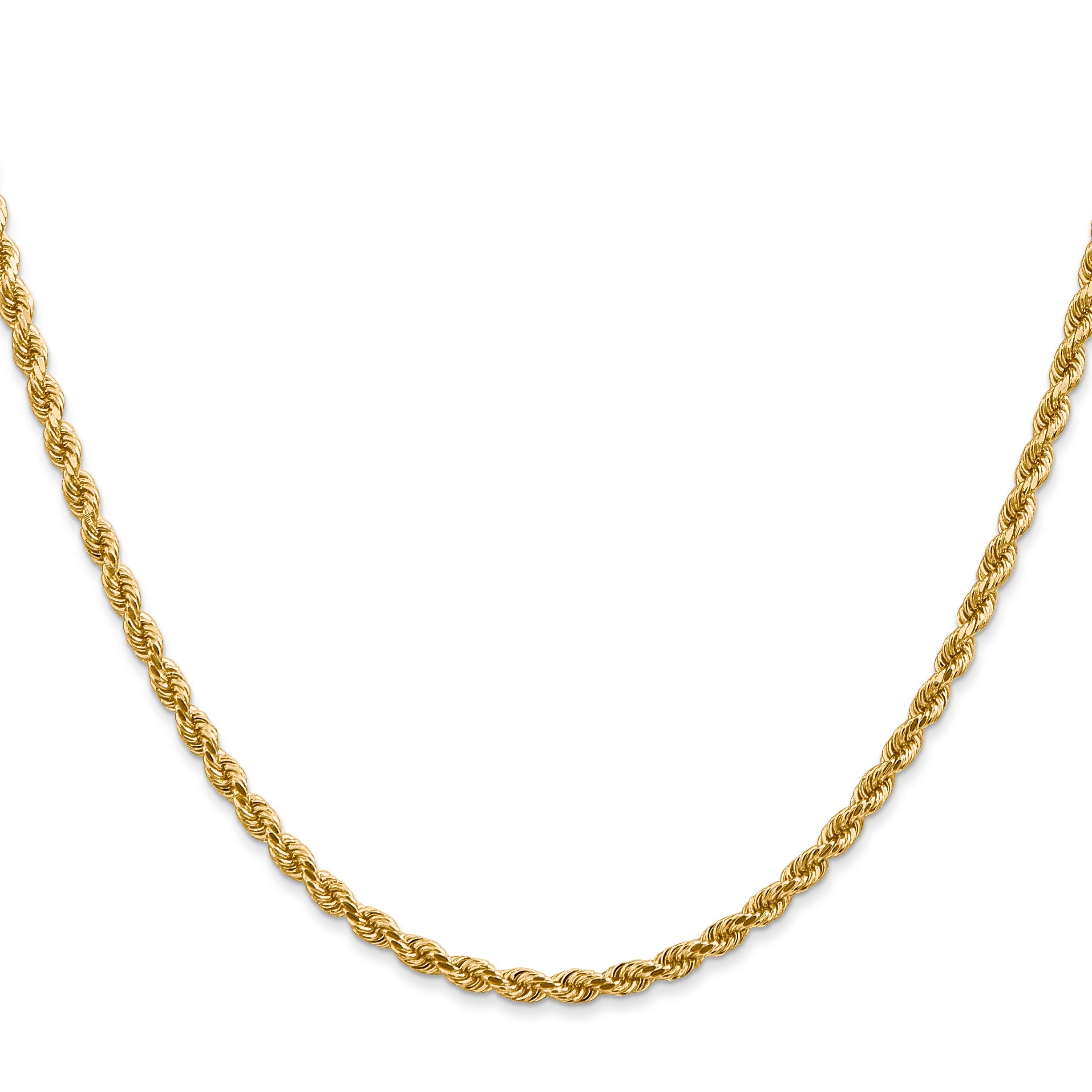 24 Inch 14K 2.75mm Diamond-Cut Rope Chain Necklace