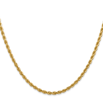 24 Inch 14K 2.75mm Diamond-Cut Rope Chain Necklace