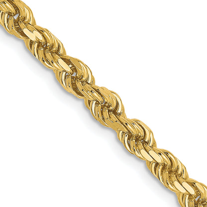 24 Inch 14K 3.5mm Diamond-Cut Rope Chain Necklace