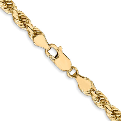 24 Inch 14K 4.5mm Diamond-Cut Rope Chain Necklace