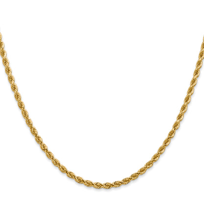 20 Inch 14K 2.75mm Diamond-Cut Lightweight Rope Chain Necklace