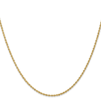 20 Inch 14K 1.6mm Solid Regular Rope Chain Necklace