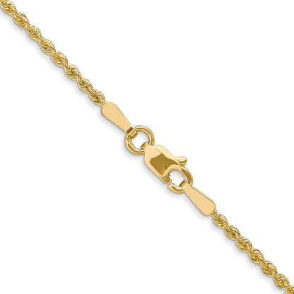 24 Inch 14K Yellow Gold 1.6mm Solid Regular Rope Chain Necklace